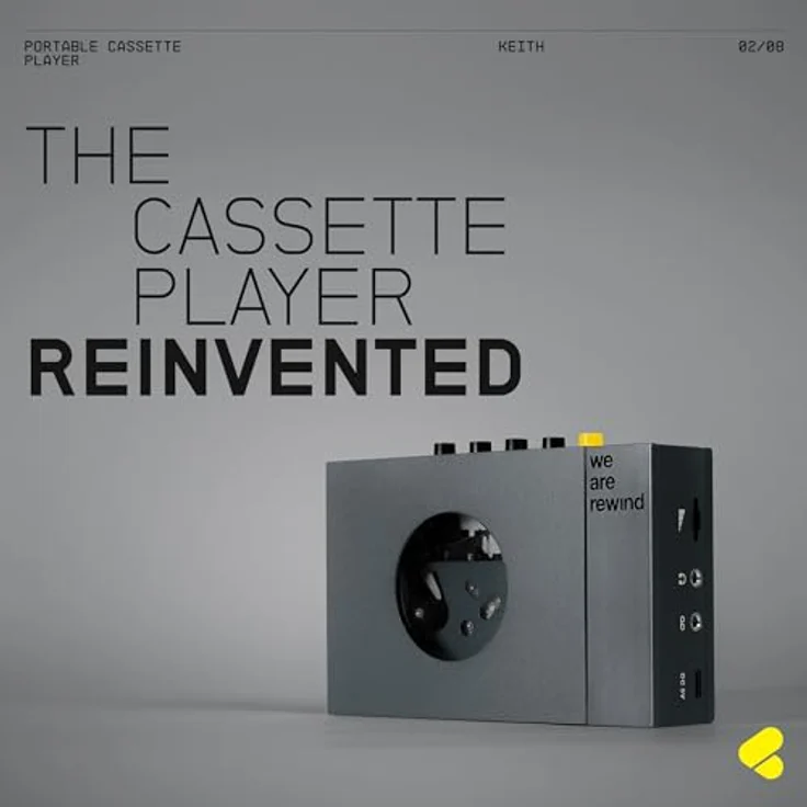 We Are Rewind Tragbarer Kassettenspieler mit Bluetooth, Keith - Bluetooth 5.1, Aluminiumgehäuse, 12-Stunden-Lithium-Batterie – Bild 2