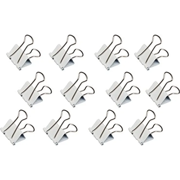 Maul Original Mauly Klemmer (12 Stück) 19 mm | Befestigung mit 7 mm zum Klemmen von bis zu 70 Blatt Papier | vielseitig einsetzbar | Weiß