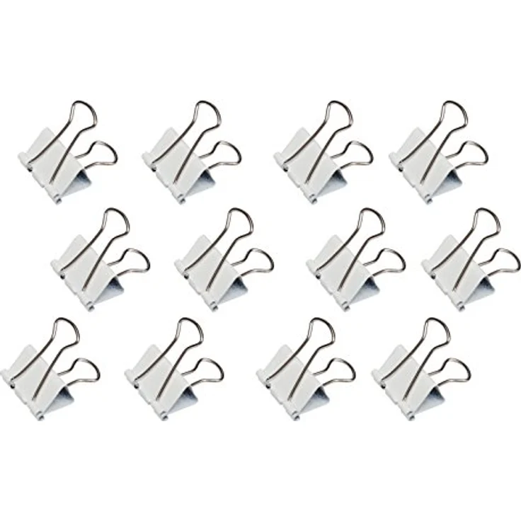 Maul Original Mauly Klemmer (12 Stück) 19 mm | Befestigung mit 7 mm zum Klemmen von bis zu 70 Blatt Papier | vielseitig einsetzbar | Weiß – Bild 1