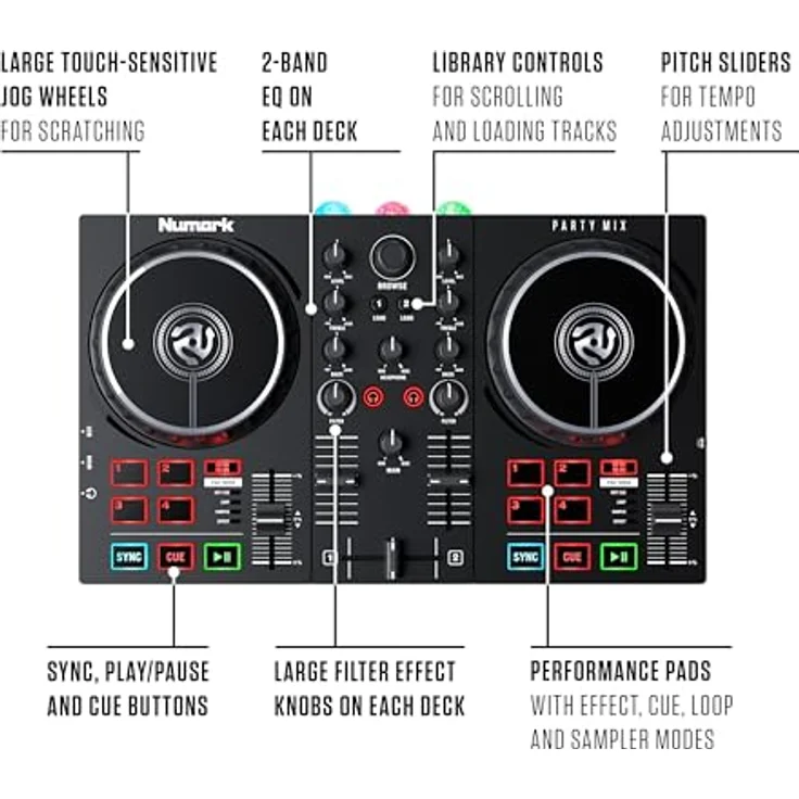 Numark Party Mix MKII DJ-Controller mit eingebauter Lightshow – Bild 5