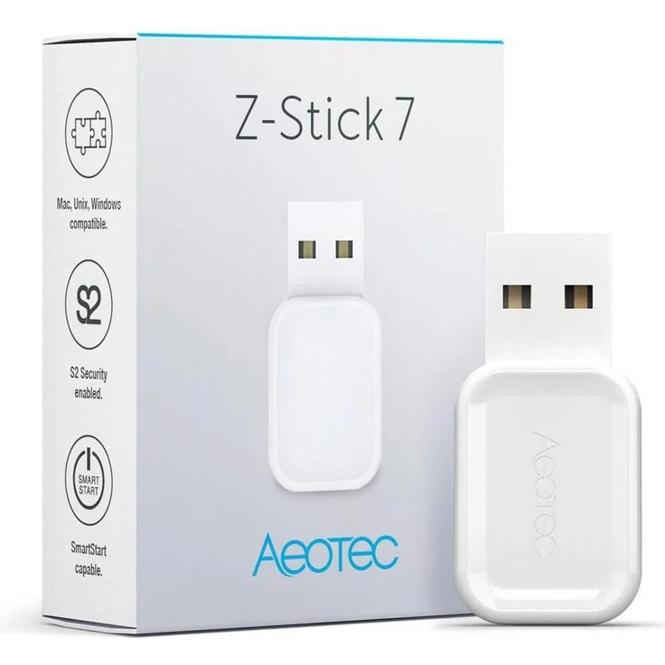 Aeotec Z-Stick 7 US-Version, Smart Home Hub mit S2 Security, Z-Wave 700er Serie, SmartStart-fähig, USB Stick