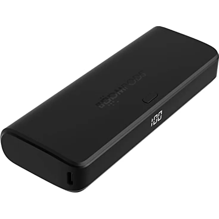 Boompods Powerboom Power Bank Schnellladefunktion 20000mAh - Universal USB/USB-C Powerbank klein, Handy Akku für Reisen, Powerstation 2 Geräte auf einmal Aufladen, mit LED-Power-Anzeige