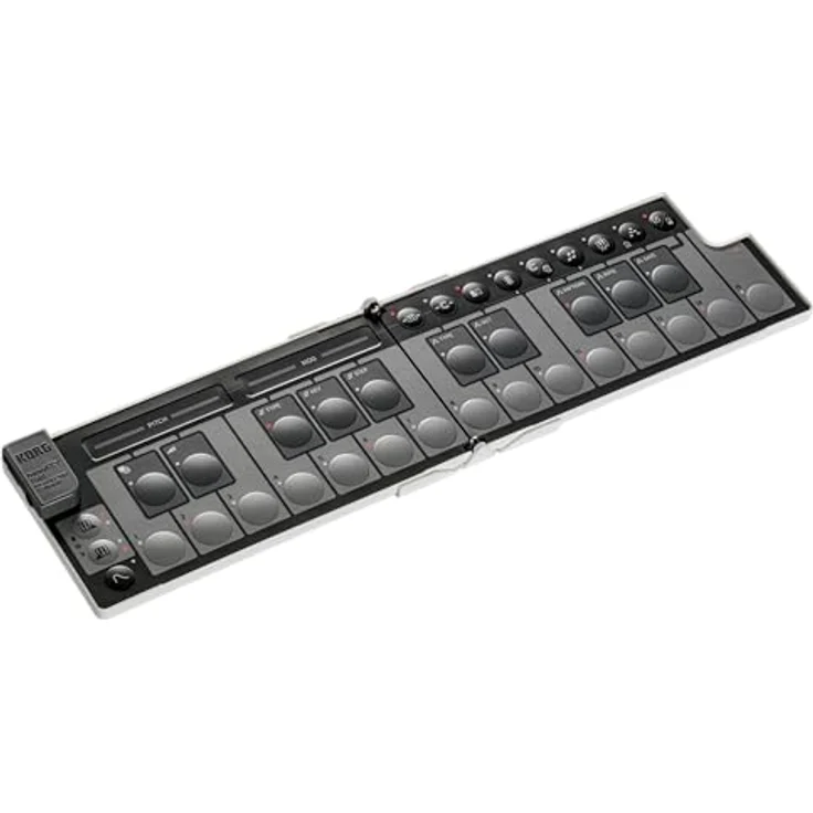 Korg nanoKEY Fold, Faltbarer 25 Tasten MIDI Keyboard Controller mit USB-C und TRS-MIDI, Weiß, anpassbare Anschlagdynamik, integrierter Arpeggiator und 15 Szenenspeicherplätze – Bild 1