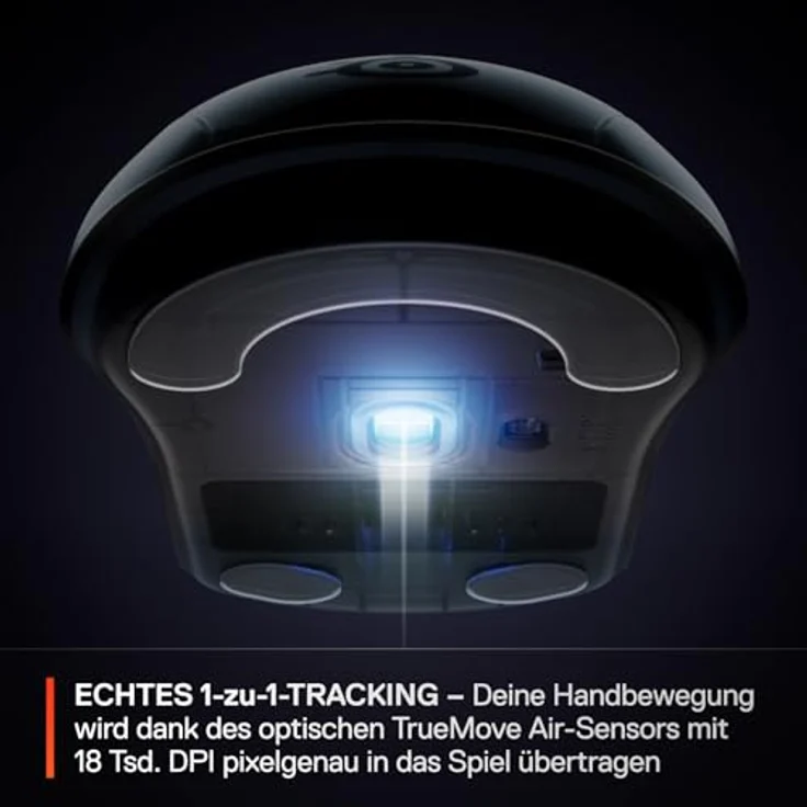 SteelSeries Rival 3 Wireless Gen 2 Gaming-Maus, 2,4 GHz und Bluetooth, 18.000 DPI TrueMove Air-Optiksensor, bis zu 200 Std. Akkulaufzeit, ultraleicht, PTFE-Gleitfüße, Schwarz – Bild 4