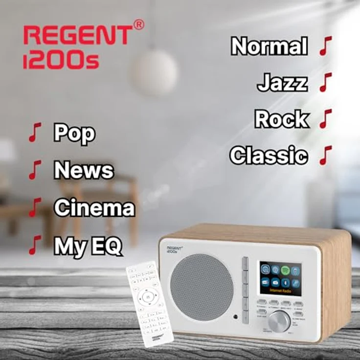 Ferguson Regent i200s, Internetradio WLAN Radio mit Bluetooth, DAB/DAB+/FM, Radiowecker, Equalizer, Farbdisplay, USB, AUX-IN, App-Steuerung, Fernbedienung – Bild 4