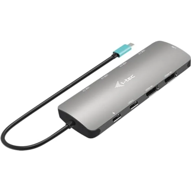 iTEC USB-C Metal Nano 2x Display Docking Station + Power Delivery 100 W, Aluminiumgehäuse, schwarz