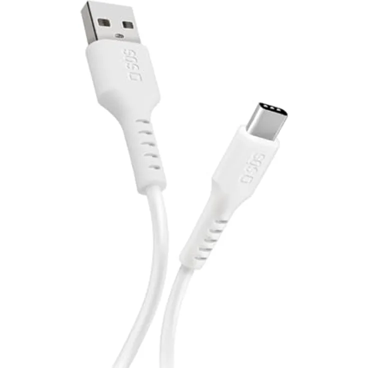 SBS USB-A auf USB-C Daten- und Ladekabel, 1m, schnelle Datenübertragung bis 480 MBit/s, weiß