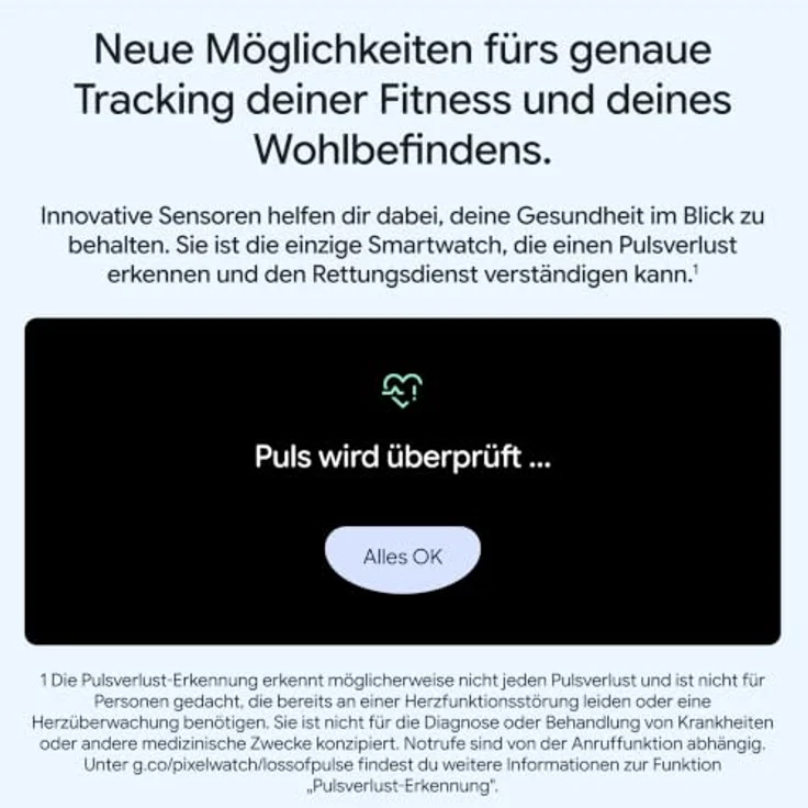 Google Pixel Watch 5 (45mm) LTE, Smartwatch mit AMOLED LTPO Display, IP68, Obsidian – Bild 6