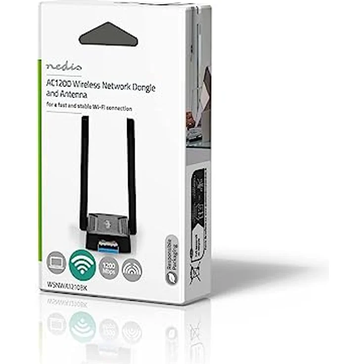 Nedis AC1200 Netzwerk-Dongle, Wi-Fi Dualband 2.4/5 GHz, USB 3.0, für Windows 10/11/8, Wi-Fi Geschwindigkeit bis 1200 Mbps – Bild 5