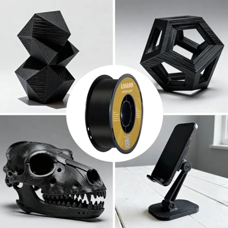 Kingroon PLA Filament 1.75mm, Maßgenauigkeit +/- 0.03mm, 10KG Spule, schwarz, weiß, grau, rot, blau, gelb, grün, transparent, orange, silber – Bild 2