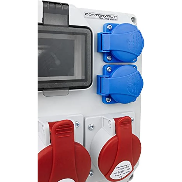 Doktorvolt Stromverteiler HL DV-5347, Baustromverteiler 32A 16A mit 2x230V, IP54, grau – Bild 2
