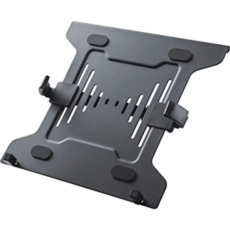 PureMounts PM-Adapt-NB Notebookhalterung für VESA Tischhalterungen, schwarz, mit Silikonfüßen und ausklappbaren Stoppern, kompatibel mit VESA 75x75 und 100x100, für Notebooks von 240mm bis 420mm – Bild 2