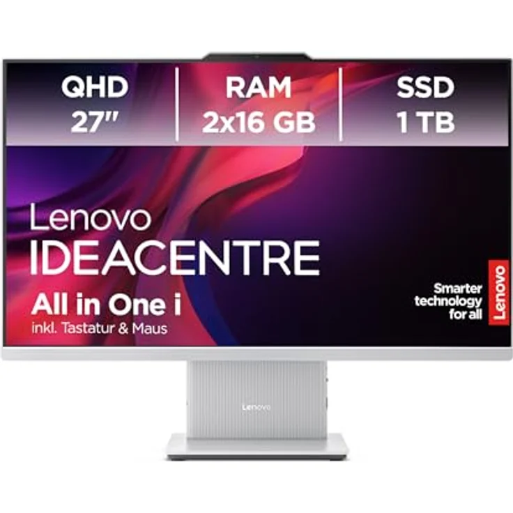Lenovo IdeaCentre AIO 27IRH9 F0HM - 27 Zoll All-in-One-PC mit Intel® Core™ i7, 32GB RAM, 1TB SSD, UHD Grafik, Win11 - Cloud Grey – Bild 2