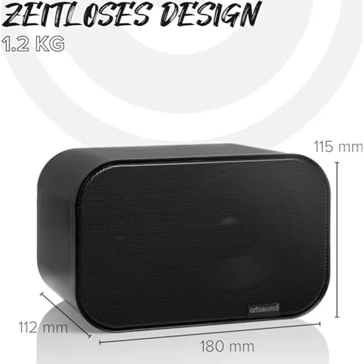 Artsound UNI30 B, 2-Wege 2.0 Lautsprecher, kabelgebunden, 100-20000 Hz, 8 Ohm, Schwarz – Bild 4