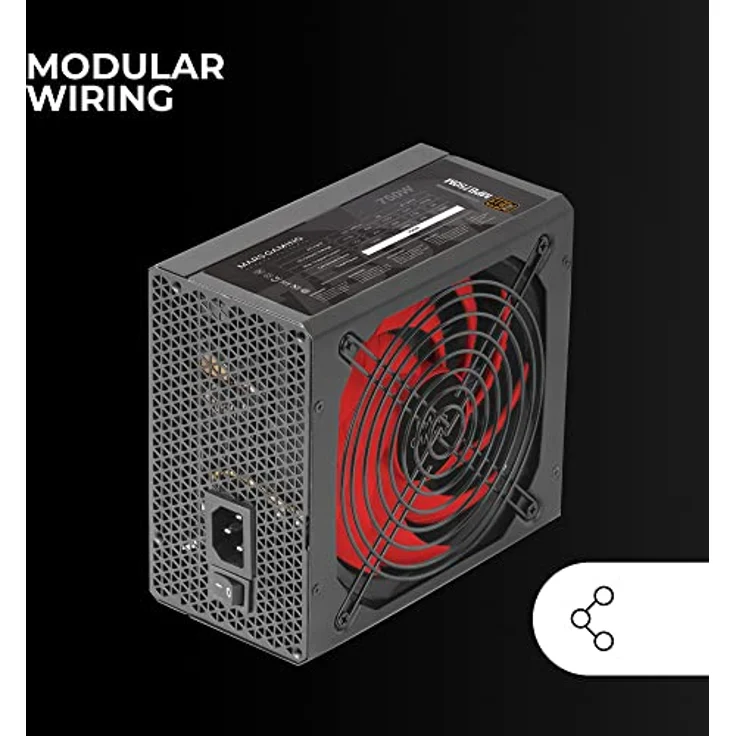 Mars Gaming MPB750M, Modulares ATX 750W Netzteil, 6 Jahre Garantie, 80Plus Bronze 230V, Silent AI-RPM Technologie, 90% Wirkungsgrad, Schwarz – Bild 4