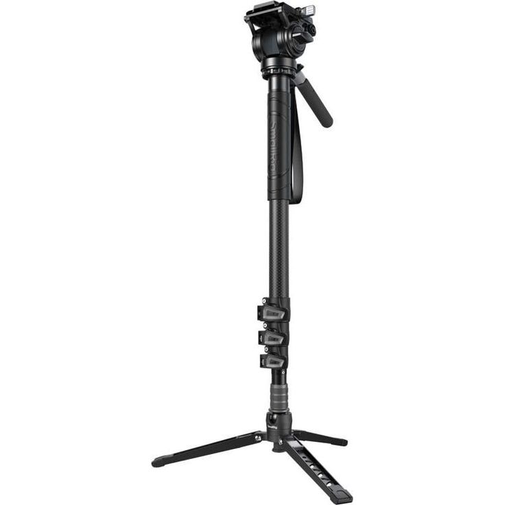SmallRig 6623 Carbon Fiber Monopod mit Videohead, 4-segmentig, 6 kg Tragfähigkeit, inkl. Fluidkopf und Schnellwechselplatte