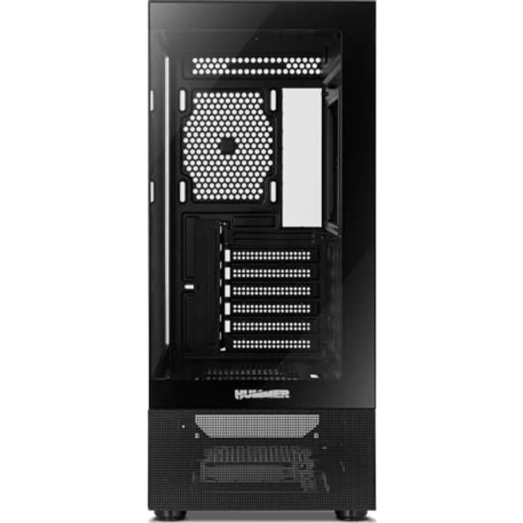 NOX XTREME PRODUCTS Hummer Vision Black, Semitower ATX/M-ATX Gehäuse mit gehärtetem Glas, Platz für 5 Lüfter, USB 3.0, kompatibel mit Grafikkarten bis 300mm, Schwarz – Bild 2
