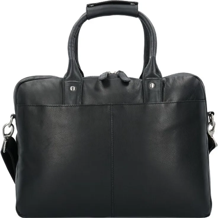 Dermata Aktentasche Leder 39 cm mit Laptopfach, schwarz, 100% Leder, 39 x 10 x 29 cm