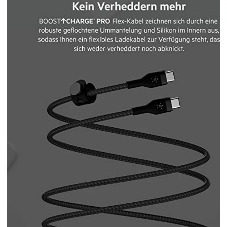 Belkin Flex USB-C-USB-C bis 60W 3m, schwarz CAB011bt3MBK – Bild 5