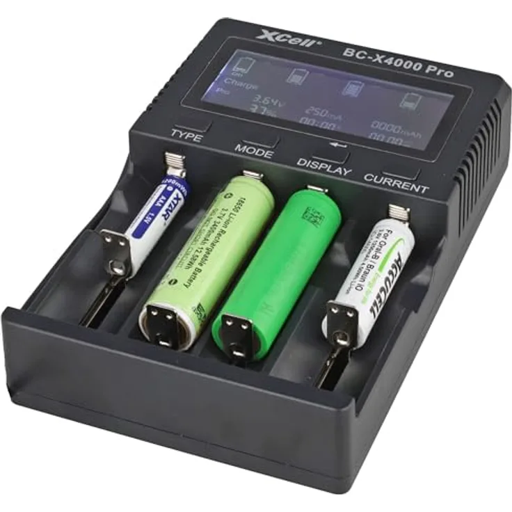 XCell BC-X4000 PRO Schnellladegerät für LiFePO4, LiIon, NiCd, NiMH, USB-C-Technologie, höchste Präzision, vielseitig einsetzbar