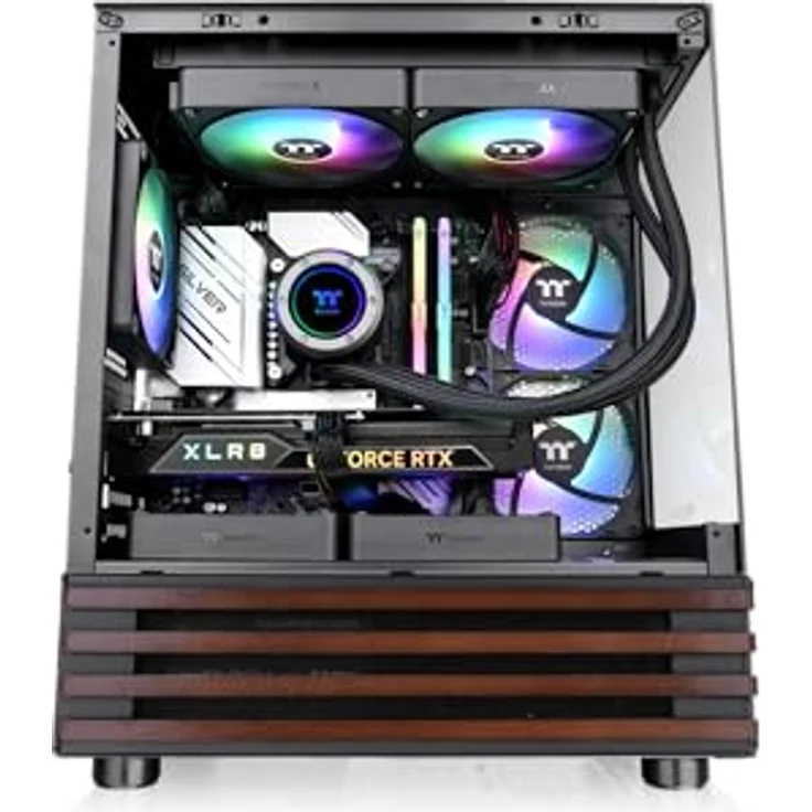 Thermaltake View 170 WS ARGB, Micro Tower PC-Gehäuse, Schwarz, micro ATX, Mini-ITX, Gehärtetes Glas, Gaming, mit RGB-Beleuchtung – Bild 5