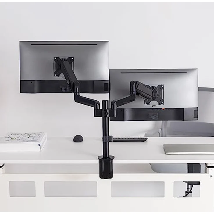 CAVO Motion Monitorhalterung für 2 Monitore 17-32 Zoll bis je 9 kg schwenkbar, neigbar, matt schwarz – Bild 5