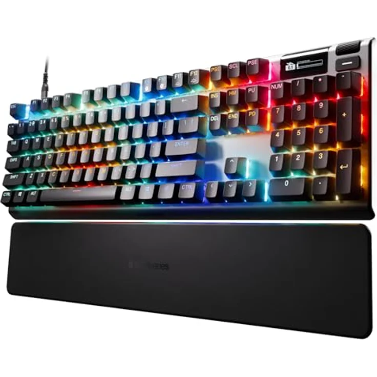 SteelSeries Apex Pro Gen 3 - HyperMagnetic Gaming-Tastatur - OmniPoint 3.0 Switches - anpassbares Ansprechverhalten - Rapid Trigger - Rapid Tap/SOCD - OLED - RGB - PBT-Keycaps - US Layout QWERTY - Schwarz – Bild 1