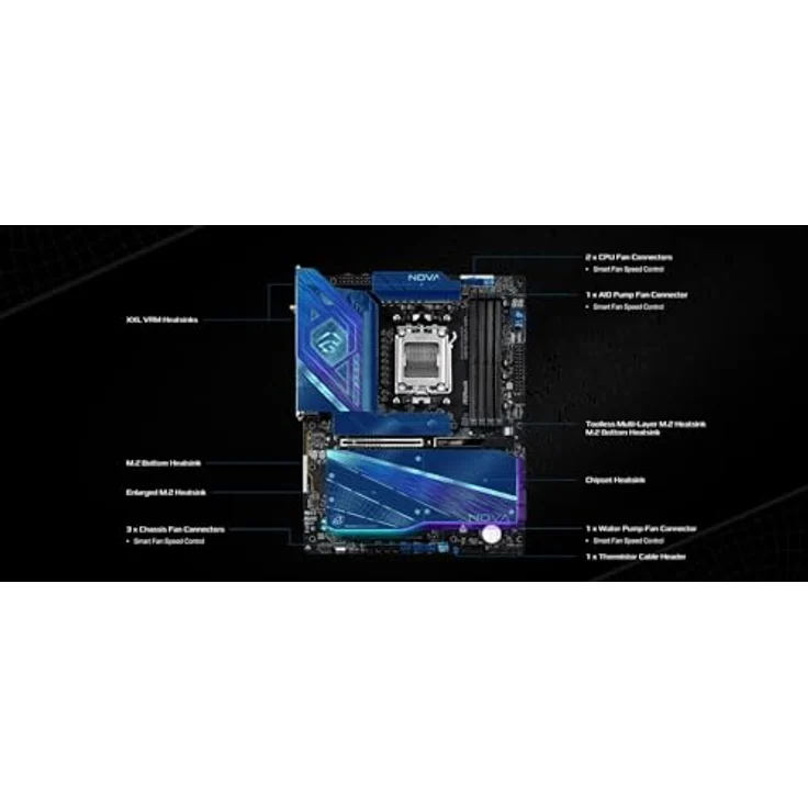 AsRock X870 Nova WiFi, ATX Mainboard mit HDMI, USB-C und DDR5 Unterstützung (AM5) – Bild 4