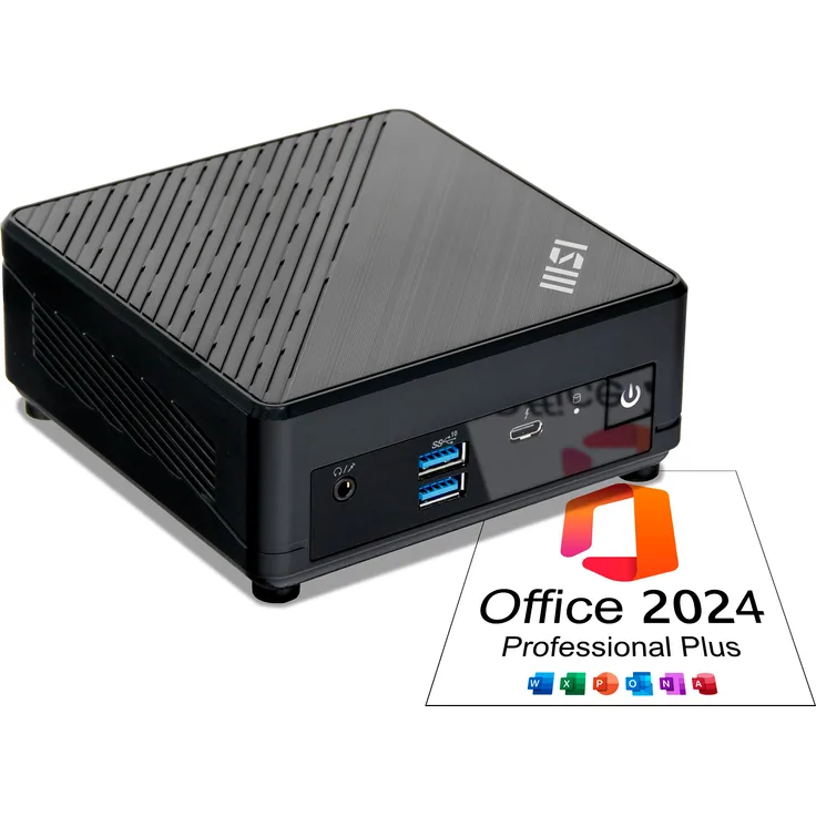 Ankermann MSI Cubi 5 12M, Mini-PC mit Intel Core i7-1255U, 16GB RAM, 1TB NVMe SSD, Windows 11 und MS Office 2024, WLAN & Bluetooth