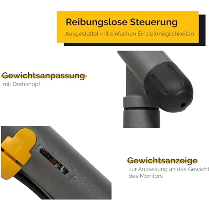 BakkerElkhuizen Bildschirm Halterung BE Flexible Dual - 2 Monitor Halterung Tisch - für 10 Biss 27 Zoll Monitor - Höhenverstellbar - Schwarz – Bild 5