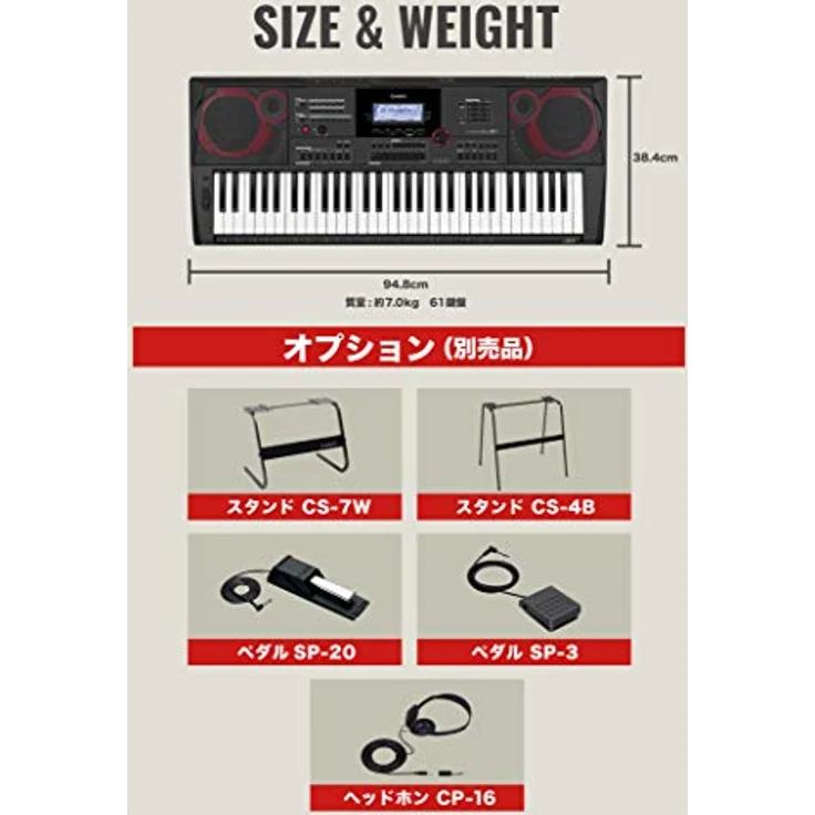 CASIO CT-X5000, Home-Keyboard mit AiX Soundchip, 800 Sounds, 235 Styles, 61 leicht gewichtete Tasten, USB MIDI Schnittstelle, Bass Reflex Lautsprechersystem – Bild 3