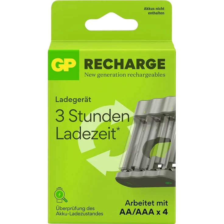 GP B441 USB Akkuladegerät, Mignon (AA) und Micro (AAA), intelligent mit Ladefortschritt-Anzeige und Sicherheitsfunktionen