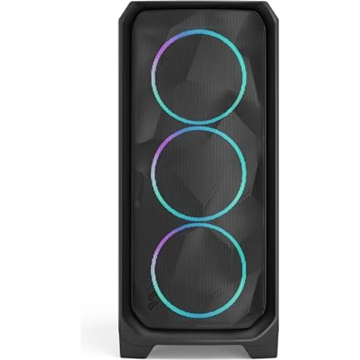 Fractal Design Meshify 3 Black RGB TG Light Tint, PC-Gehäuse mit aerodynamischem Design, E-ATX-Kompatibilität und 3 ARGB-Lüftern – Bild 2