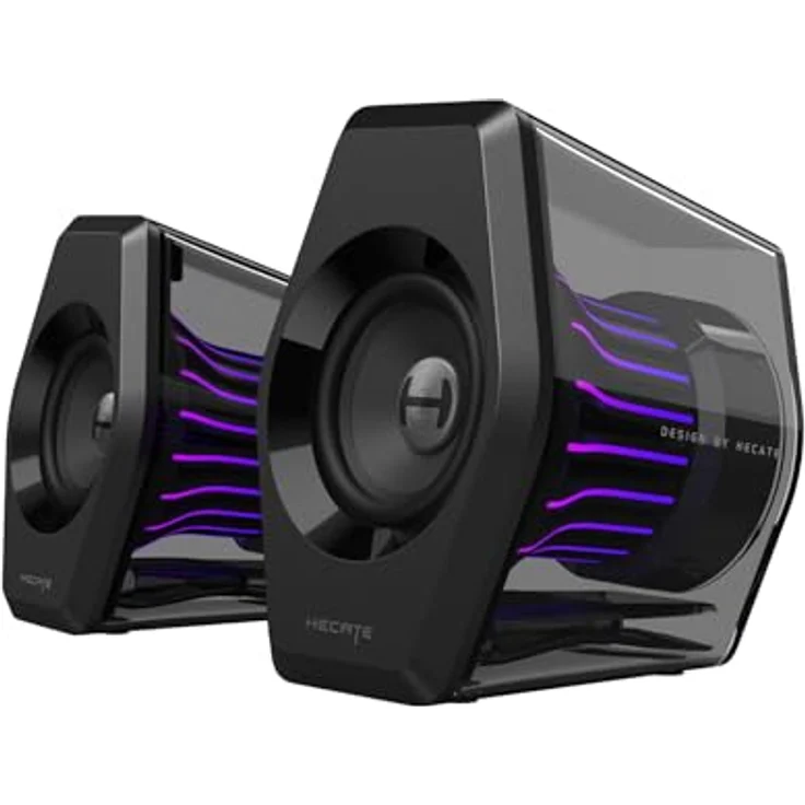 Edifier G2000 Pro 2.0 RGB Gaming-Lautsprecher, 64W Leistung, Virtual 7.1 Surround Sound, Bluetooth 5.4/USB-C/AUX für PC, PS5, Schwarz – Bild 1