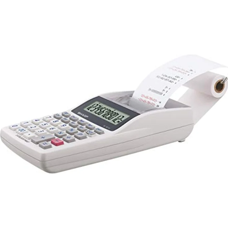 Sharp Druckender Mini-Tischrechner EL-1611V (12-stellige LCD-Anzeige, schwarz rote Druckfarben) grau – Bild 3