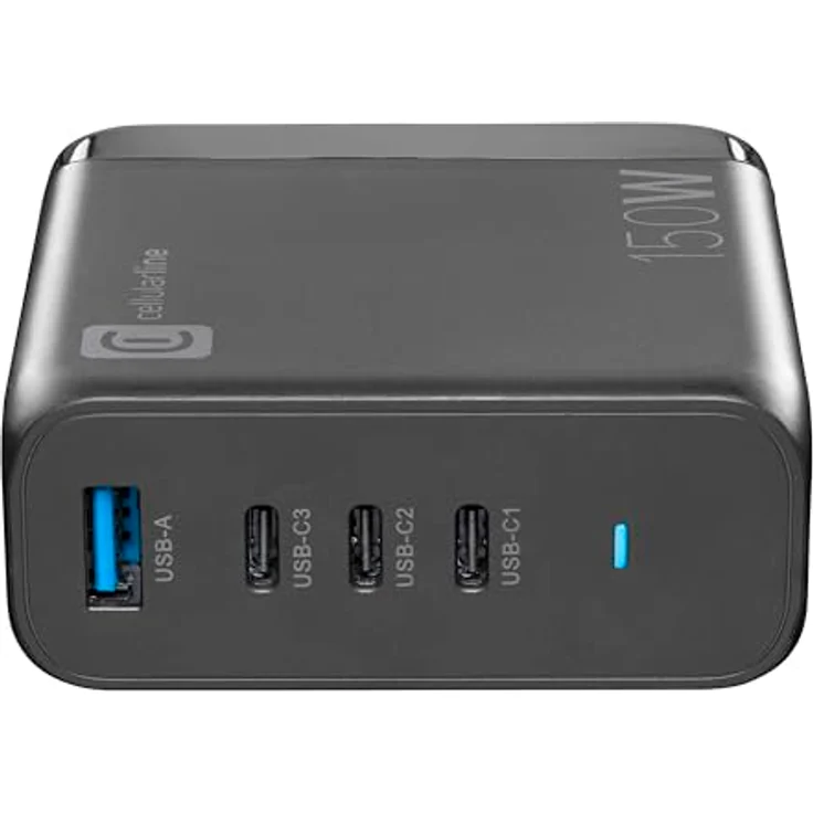 Cellularline - MULTIPOWER Desk GAN 150W Ultrakompaktes GaN-Netzladegerät mit 4 Anschlüssen - 3 USB-C, 1 USB-A Anschluss - Ausgestattet mit Gan-Technologie - Ideal für Smartphones, Tablets und Laptops – Bild 2