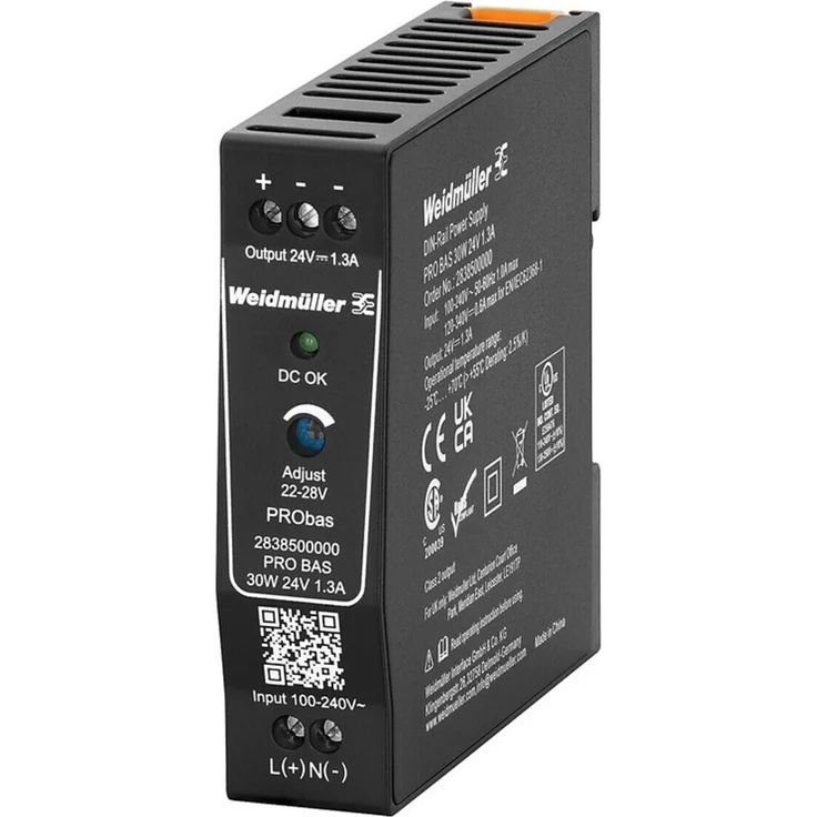 Weidmüller PRObas 24V DC Netzteil, 30W 1.3A mit hohem Sicherheitsstandard und kompaktem Design