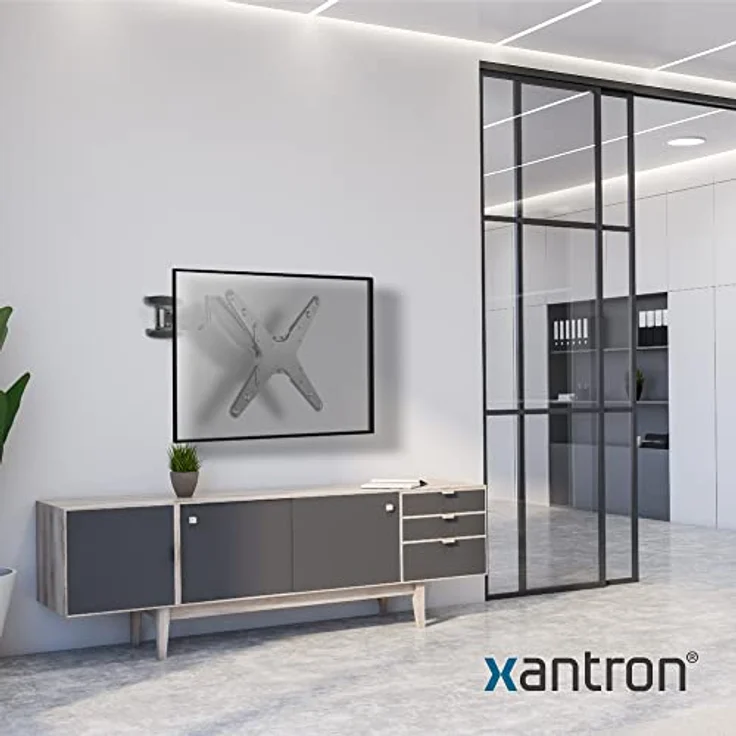 Xantron® ERGOLINE-440B Wandhalterung Fernseher Schwenkbar Neigbar/TV Halterung 23-55 Zoll/Höhenverstellbare TV Wandhalterung/Fernseher Schwenkarm mit geringem Wandabstand - inkl. Montagematerial – Bild 5
