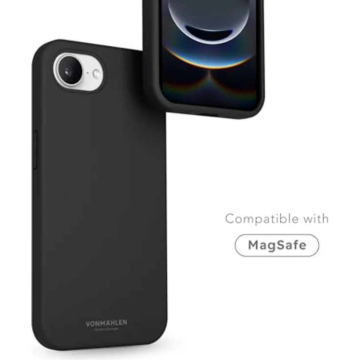 VONMÄHLEN Soft Silicone Case für iPhone 16e & MagSafe – Weiche Silikonhandyhülle aus 69% recycelten Materialien mit Mikrofaserfutter und Kamera-Displayschutz – Bild 2