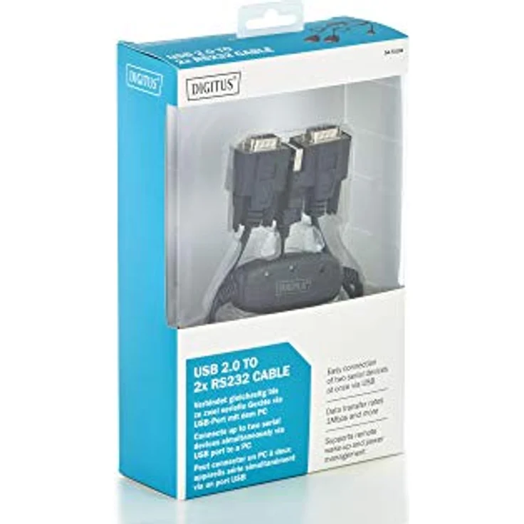 DIGITUS USB auf 2x Seriell Adapter - RS232 Konverter - USB 2.0 Typ-A zu 2x DSUB 9M - FTDI Chipsatz - 1.5m Anschlusskabel – Bild 3