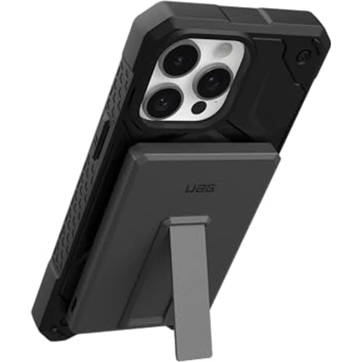 URBAN ARMOR GEAR Ultra Slim Rugged Powerbank magnetisch Schwarz/Grau, 5.000 mAh, Integrierter Ständer, 10 Watt Wireless-Charging – Bild 4