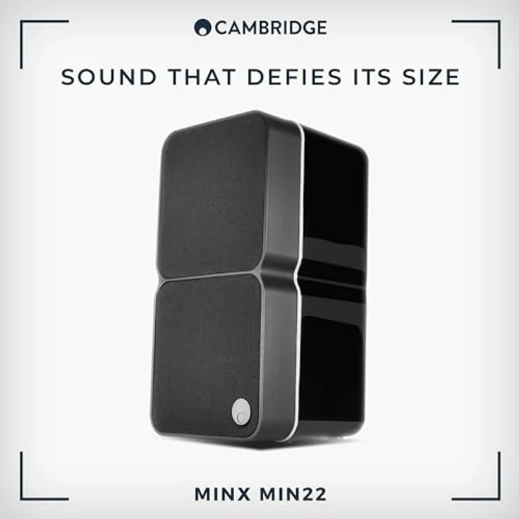 Cambridge Audio Minx Min 22 - Kompakter kabelgebundener Satellitenlautsprecher mit BMR-Lautsprechertechnologie - Inkl. Wandhalterung - Schwarz – Bild 2