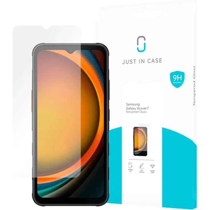 Just in Case Gehärtetes Glas Clear Displayschutzfolie für Samsung Galaxy Xcover 7, Transparent, Kratz- und Schmutzschutz, Einfach anzubringen