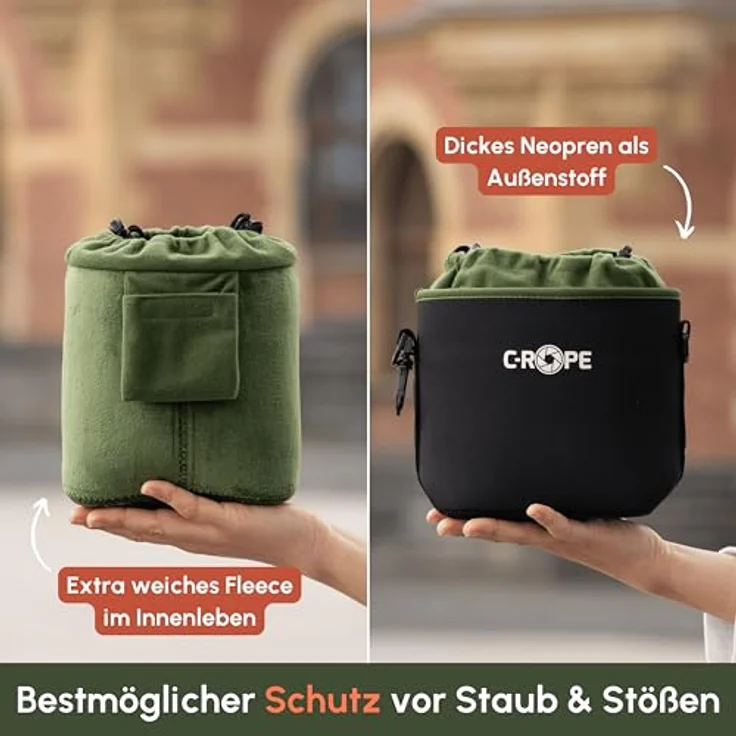 C-Rope Kamerabeutel aus Neopren, Neopren-Beutel mit Fleece-Fütterung, wasserabweisend - Größe M, ideal für Kameraschutz – Bild 3