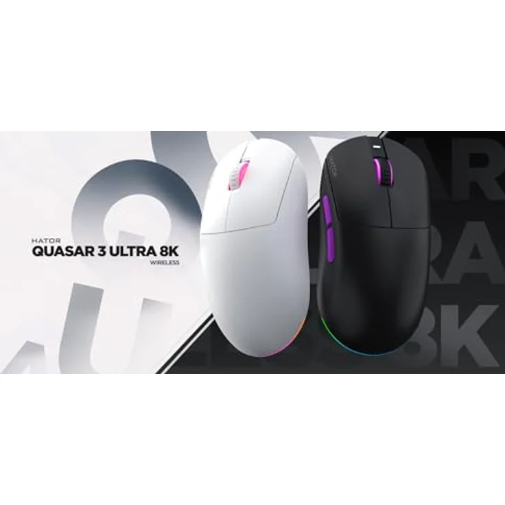 Hator Quasar 3 Ultra 8K Wireless (Kabellos, Kabelgebunden), Maus, Schwarz – Bild 9