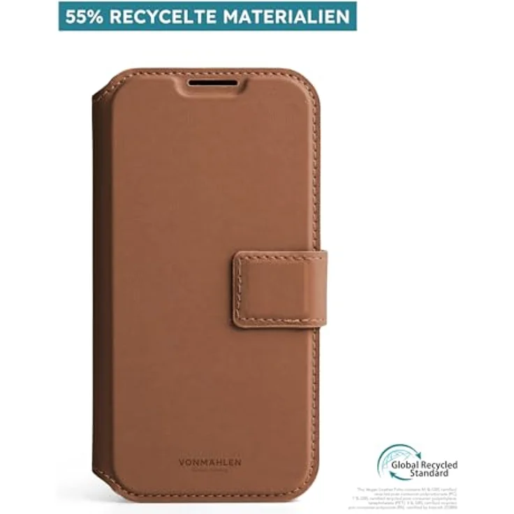 VONMÄHLEN Vegan Leather Folio 2-in-1 Handyhülle für iPhone & MagSafe – Magnetisches Wallet Case aus recyceltem Material mit Kartenfach, Standfunktion & 360° Schutz – Bild 5