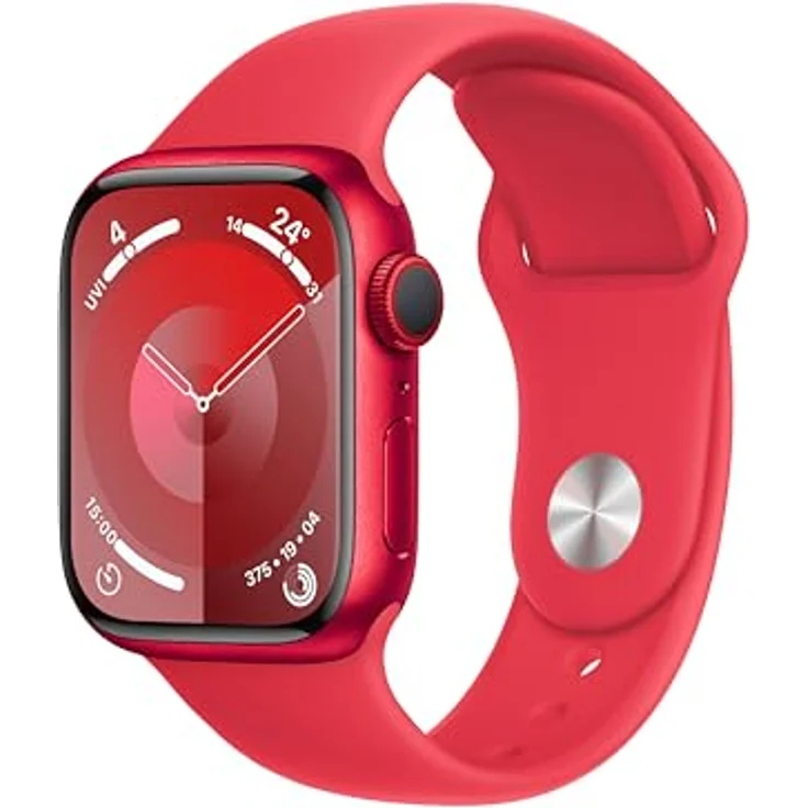 Apple Watch Series 9 GPS + Cellular, 41 mm Aluminiumgehäuse (Product) RED, Sportarmband (Product) RED – S/M – Bild 1