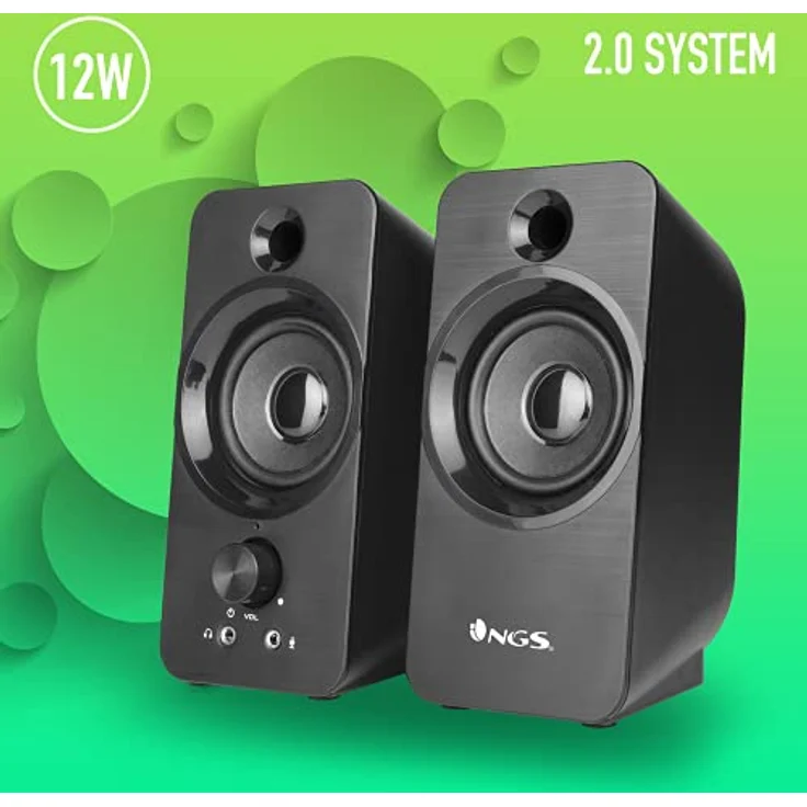 NGS SB 350, 2.0 PC-Lautsprecher mit 2x6 Watt RMS, Schwarz – Bild 5