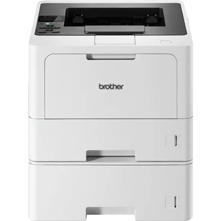 Brother HL-L5210DNT Laserdrucker schwarz weiß (A4, 48 Seiten/Min., 1.200x1.200 DPI, LAN, Duplex, 250+520 Blatt Papierkassetten) weiß/grau