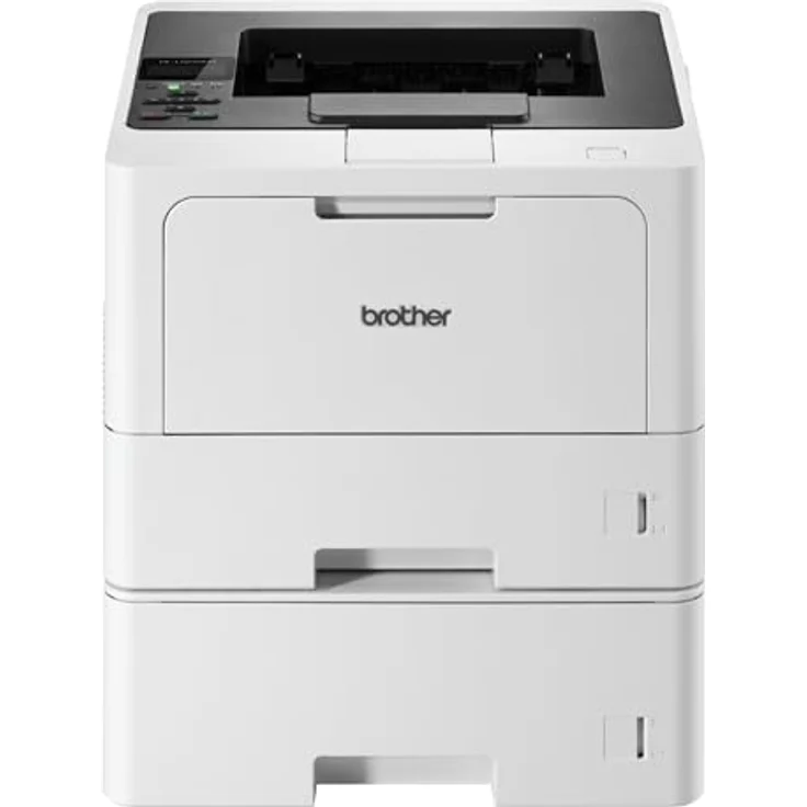 Brother HL-L5210DNT Laserdrucker schwarz weiß (A4, 48 Seiten/Min., 1.200x1.200 DPI, LAN, Duplex, 250+520 Blatt Papierkassetten) weiß/grau – Bild 1